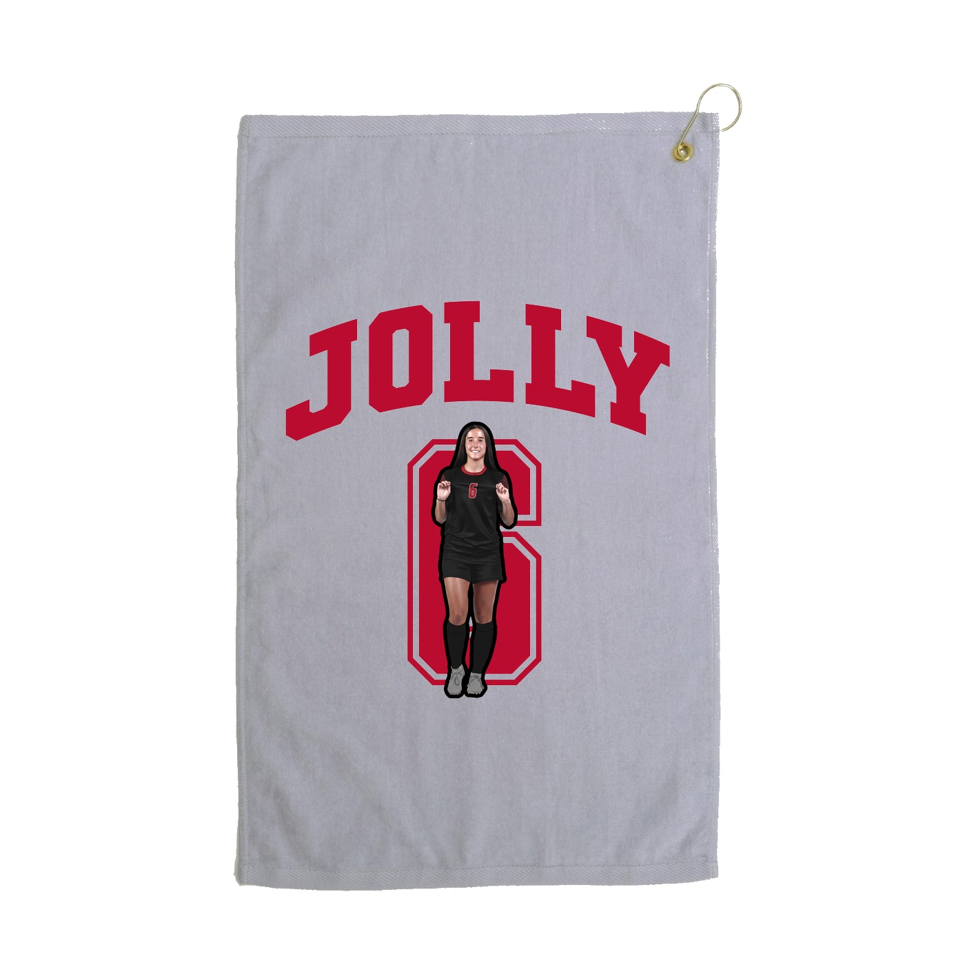 Golf Towel — Number in Grey