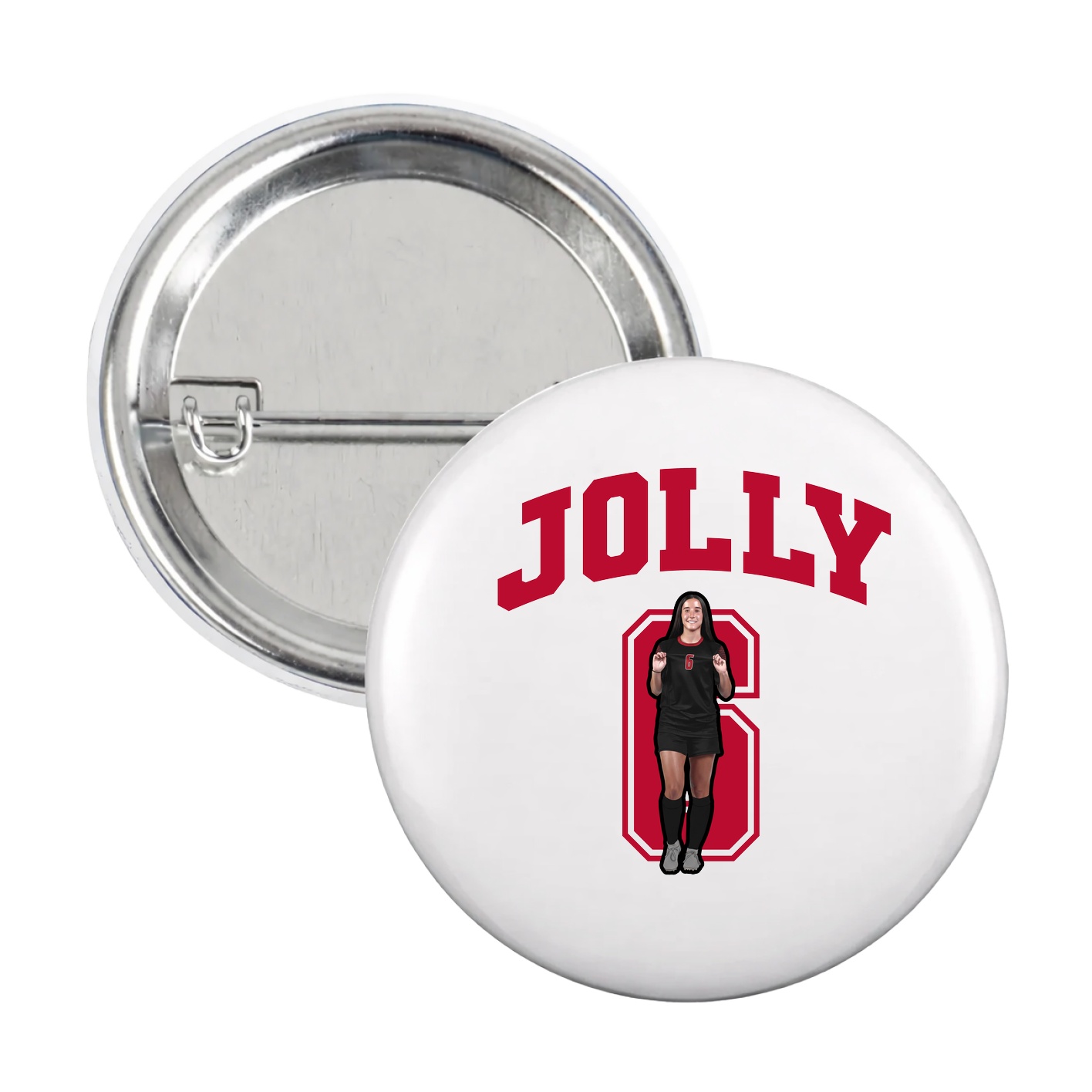 Game Day Button — Number in White
