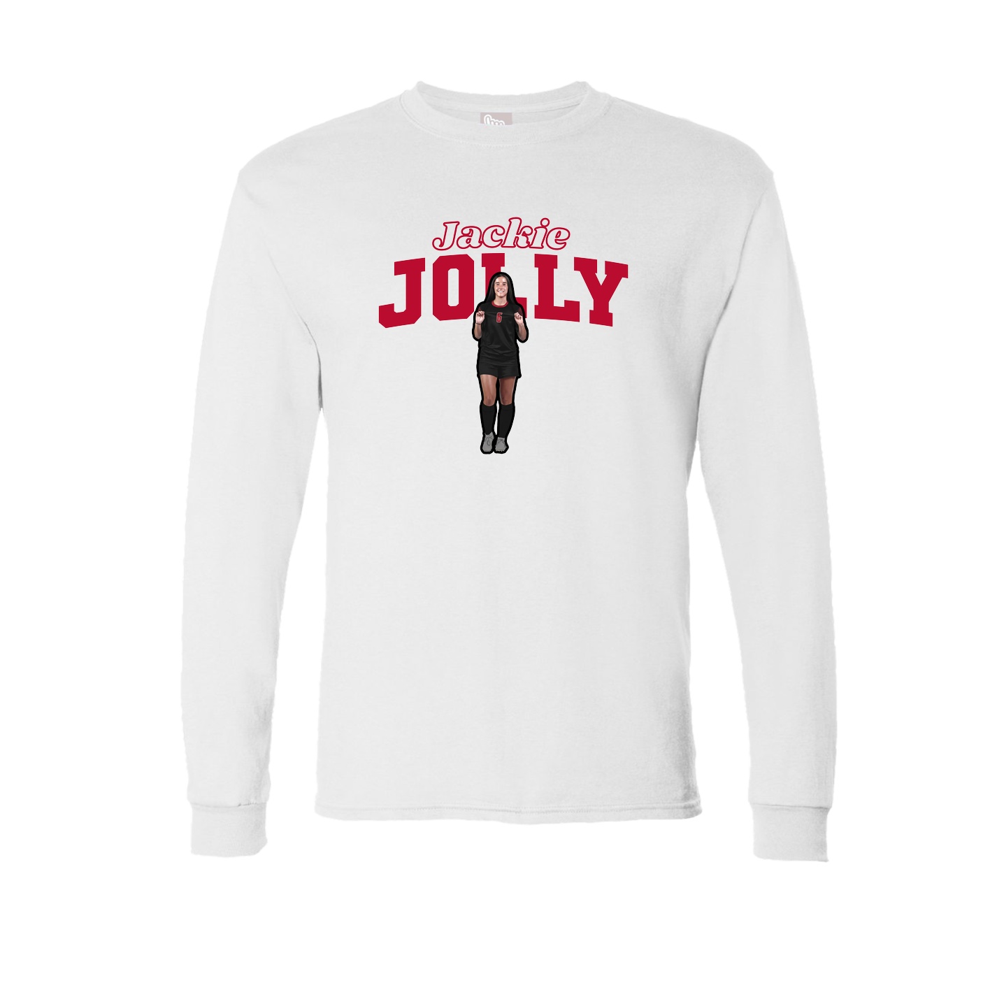 Long Sleeve Tee — Name Arch in White