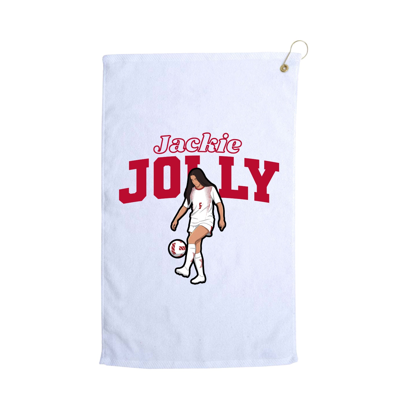 Golf Towel — Name Arch in White