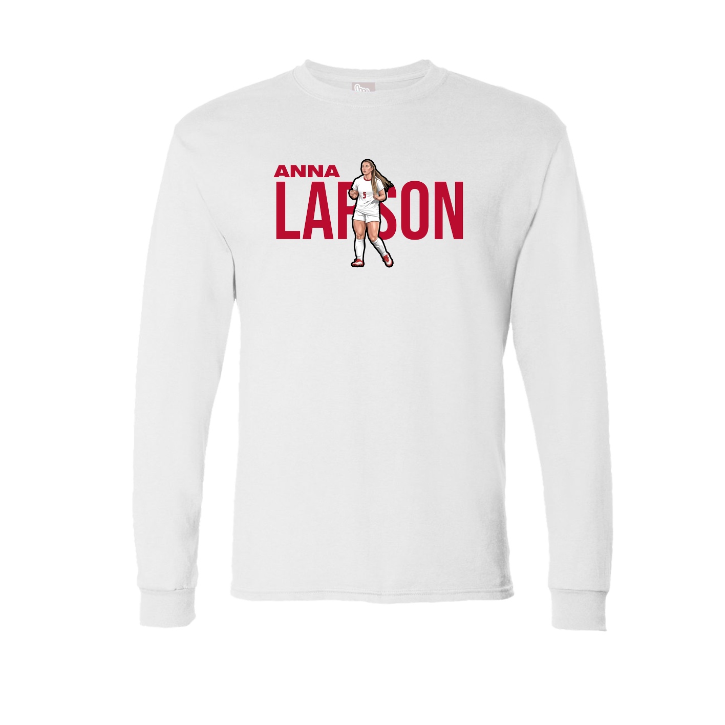 Long Sleeve Tee — Player Name in White