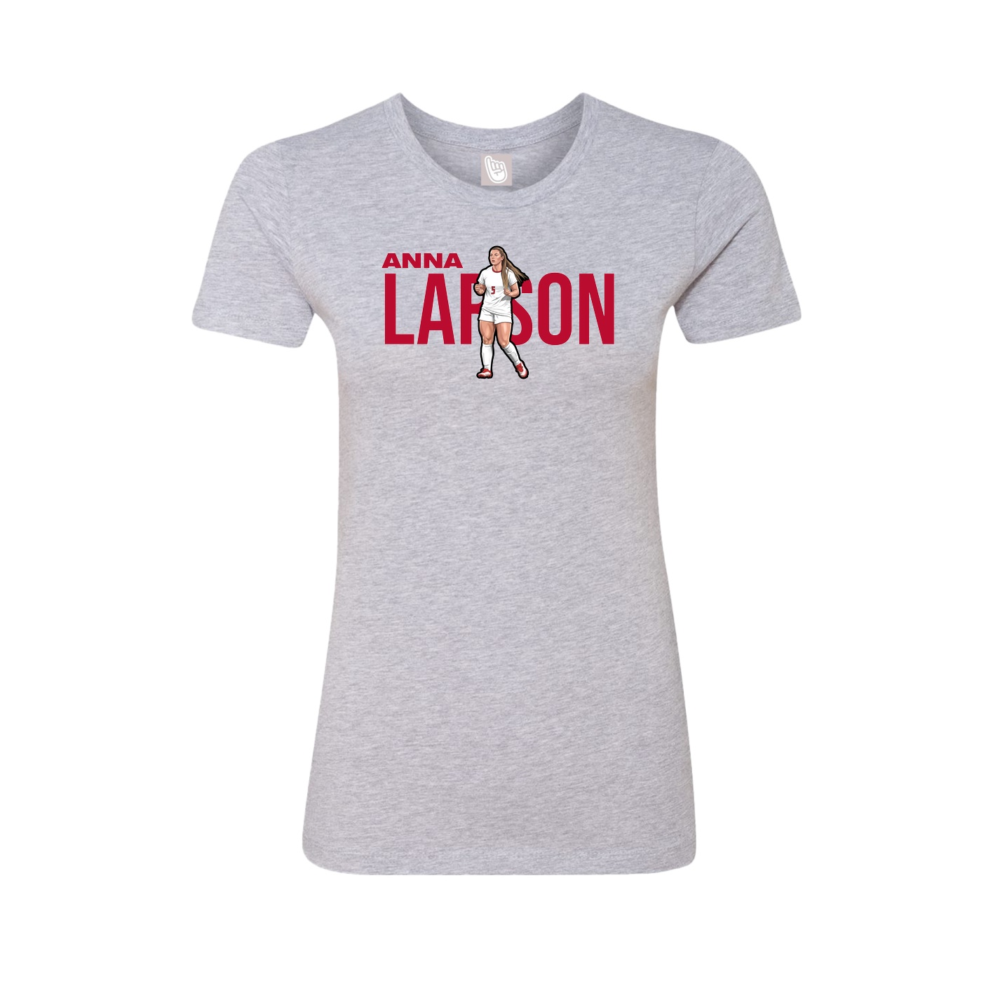 Fitted Women's Tee — Player Name in Grey