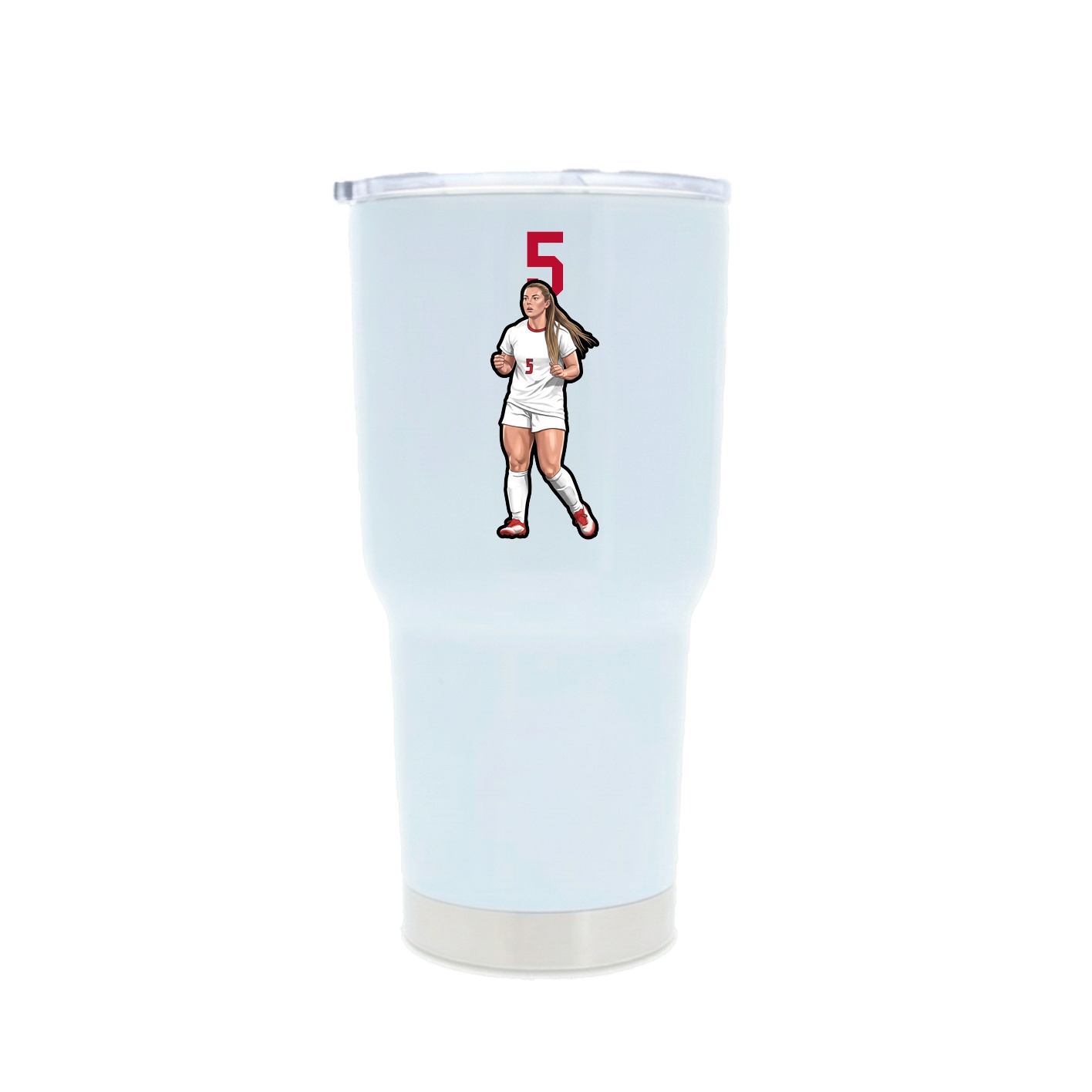 30oz Stainless Steel Tumbler — Number Top in White
