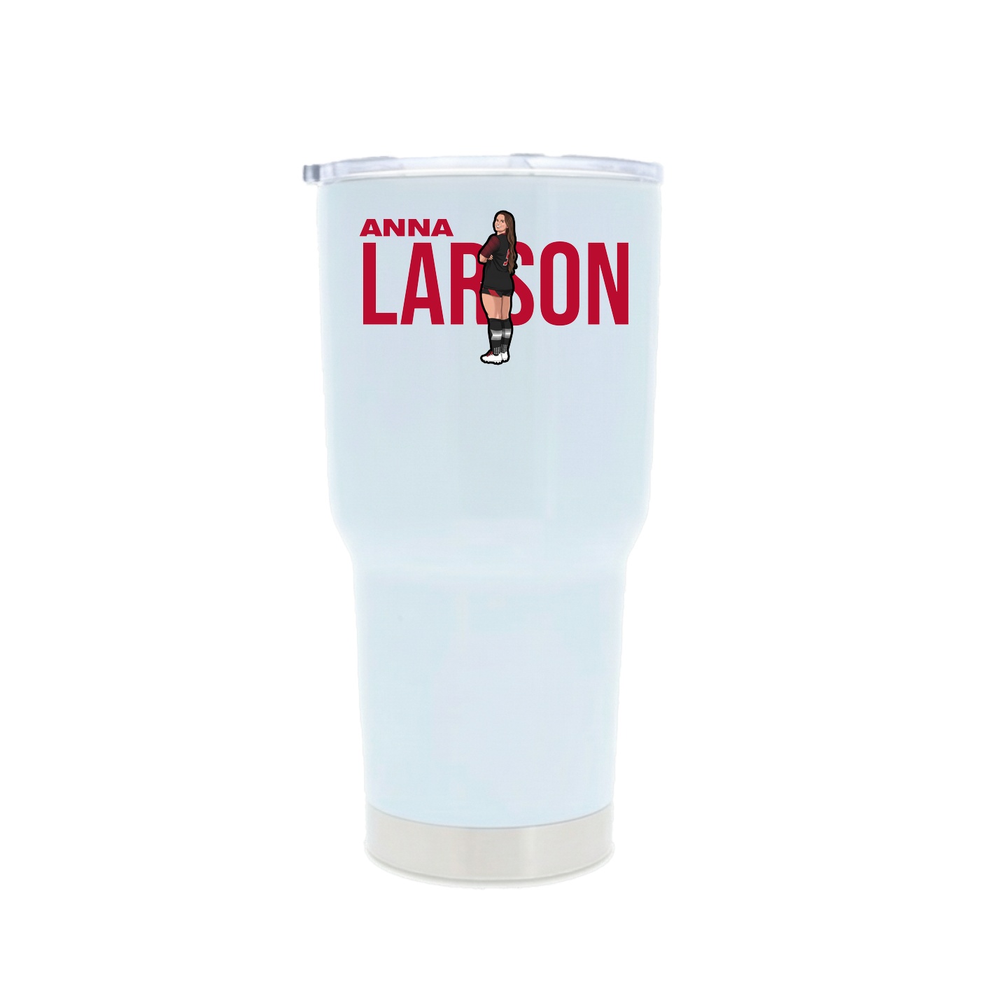30oz Stainless Steel Tumbler — Player Name in White