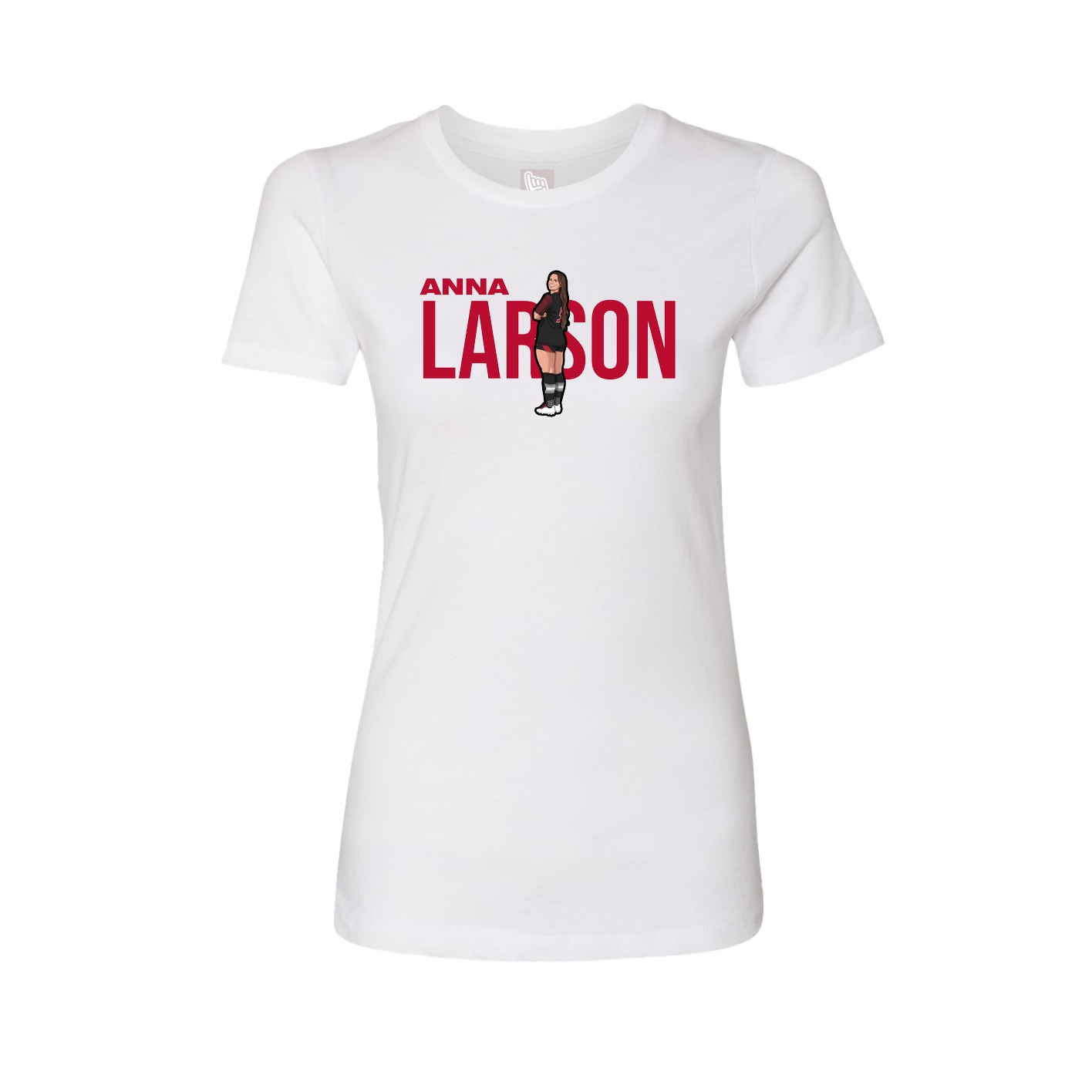 Fitted Women's Tee — Player Name in White