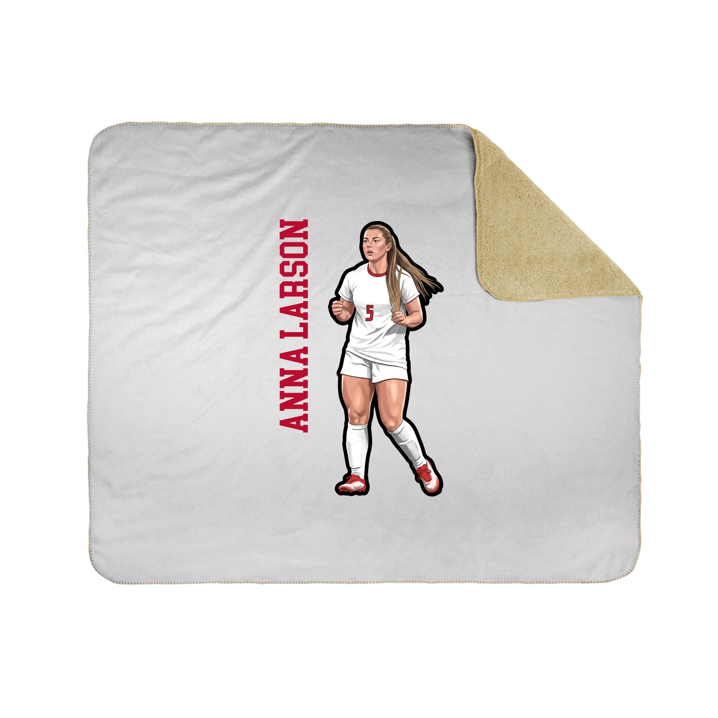 Throw Blanket — Name Vertical in White