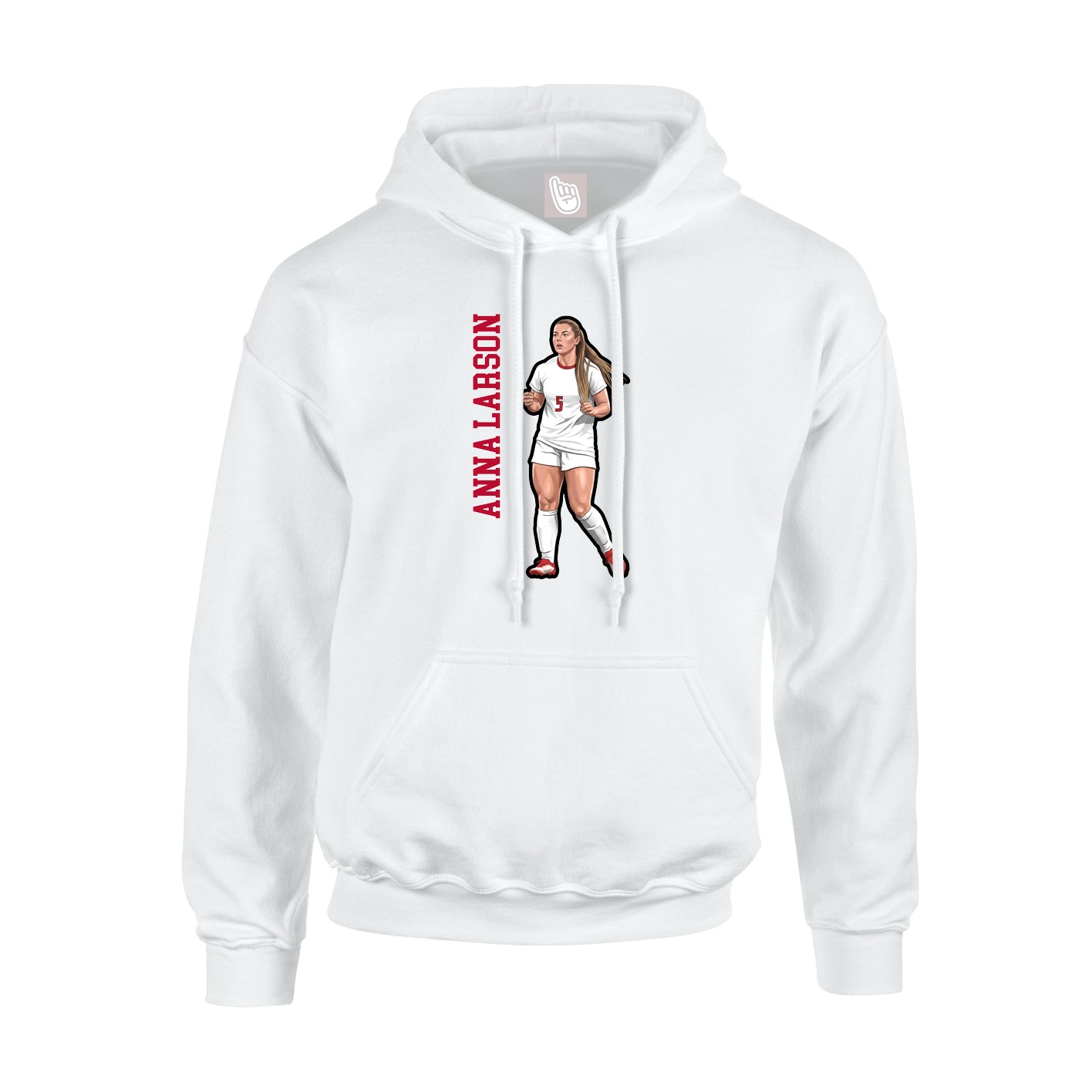 Hoodie — Name Vertical in White