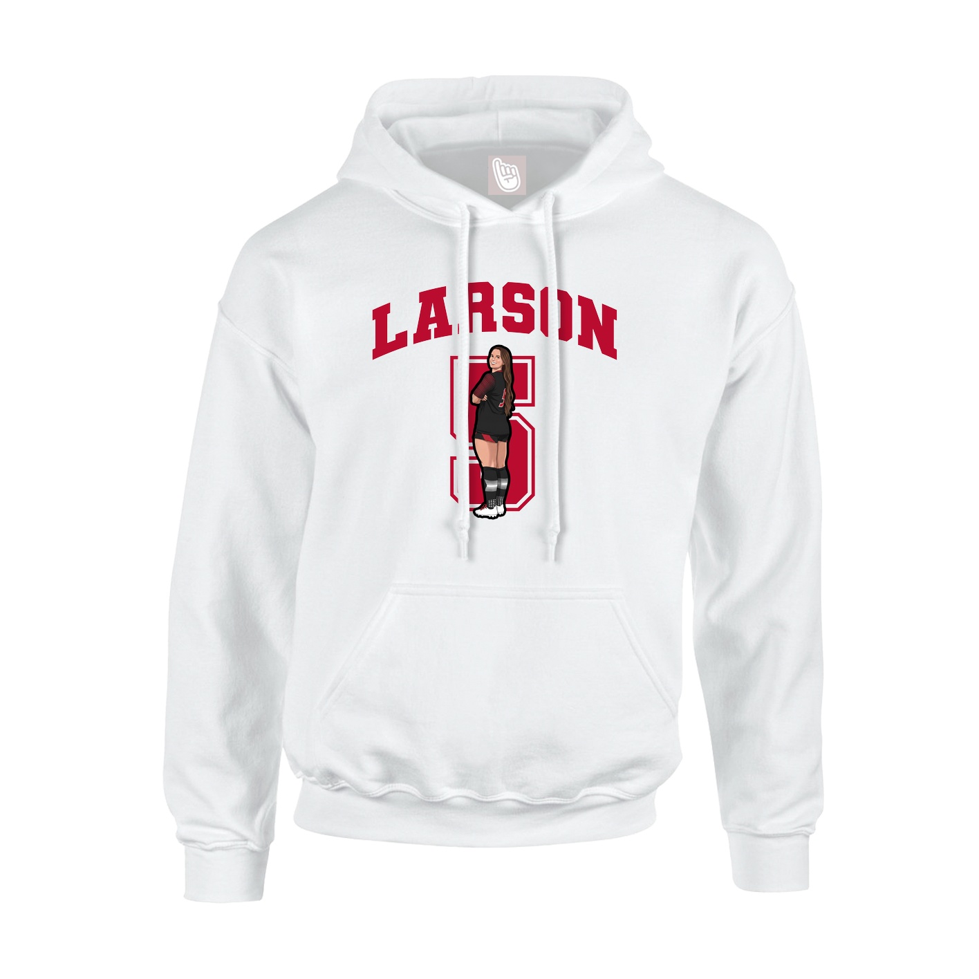 Hoodie — Number in White
