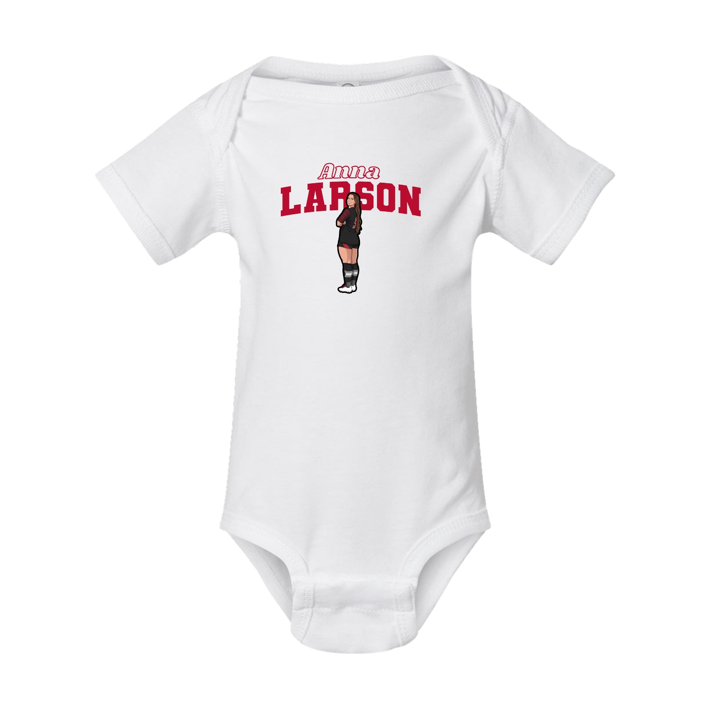 Baby Onesie — Name Arch in White