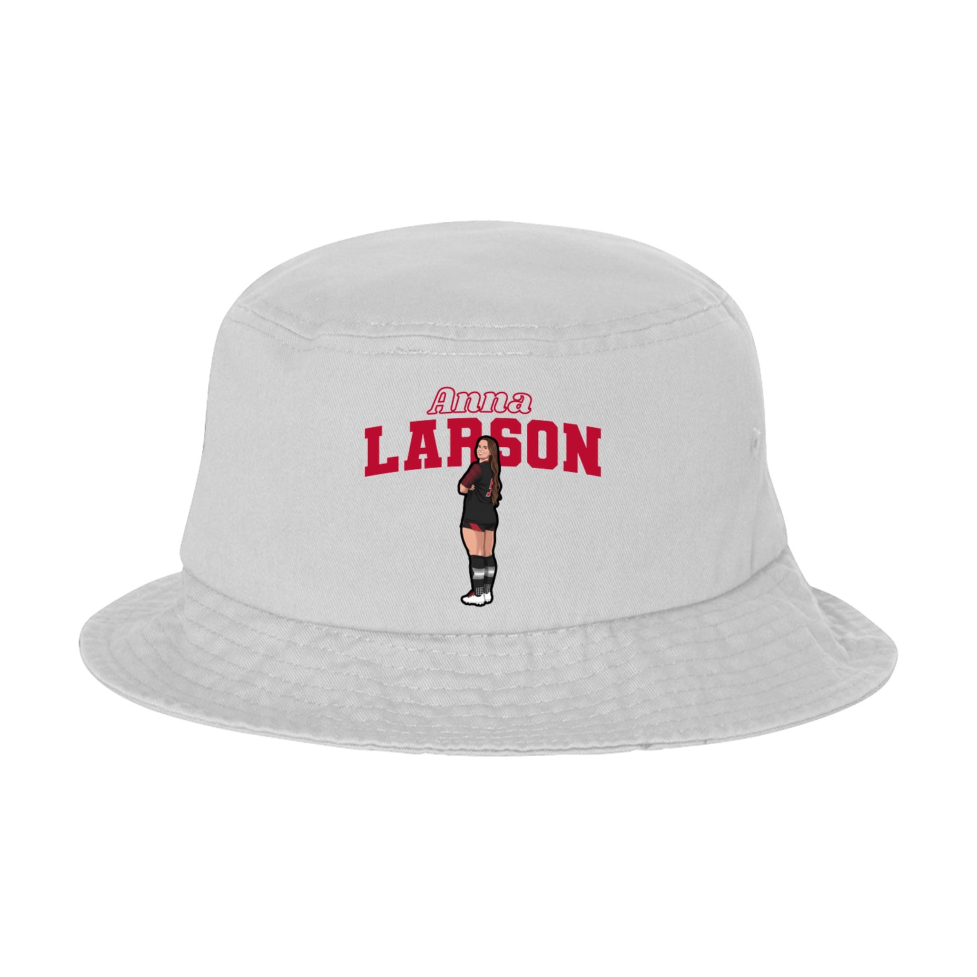 Bucket Cap — Name Arch in White