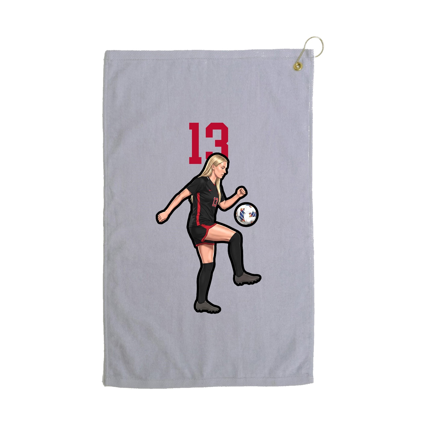 Golf Towel — Number Top in Grey