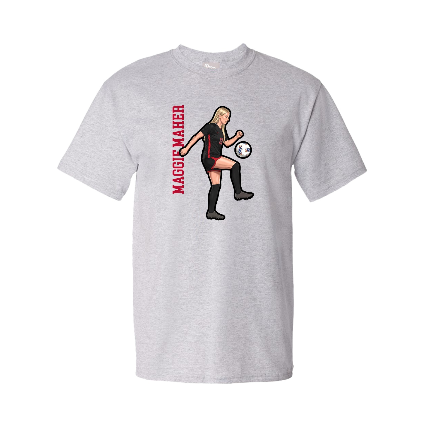 Tee — Name Vertical in Grey