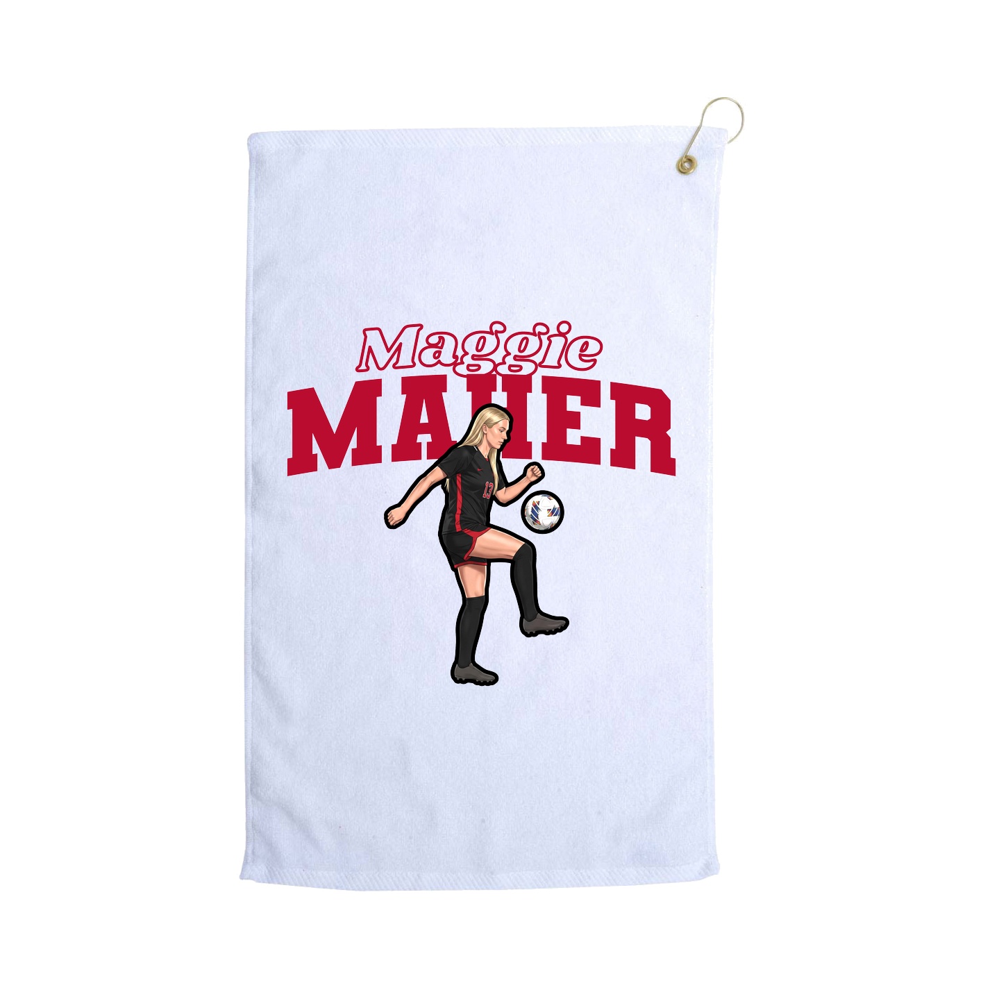 Golf Towel — Name Arch in White