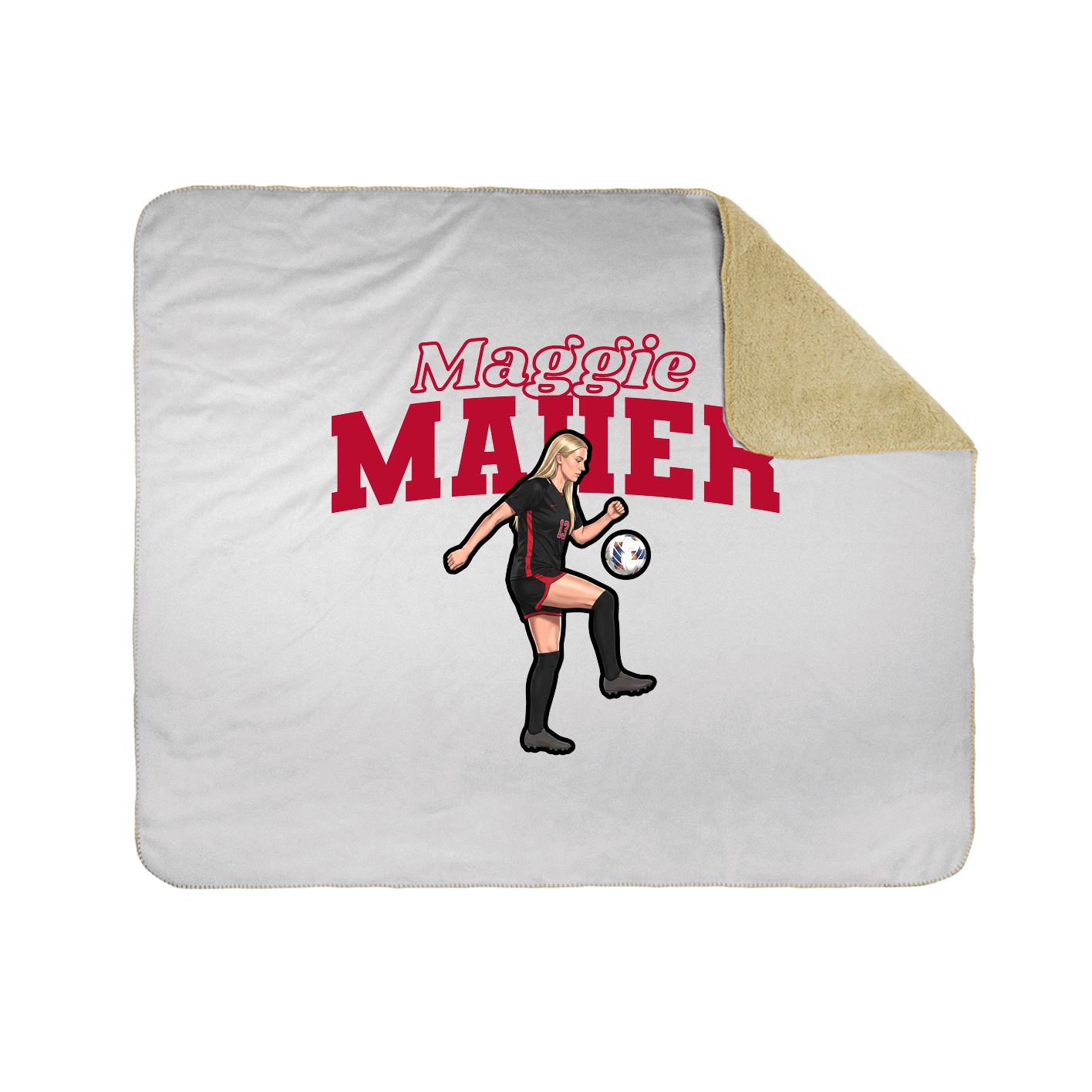 Throw Blanket — Name Arch in White
