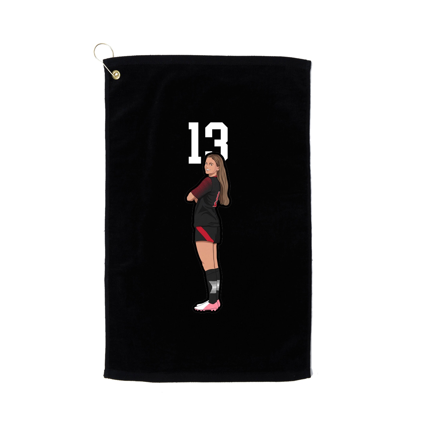 Golf Towel — Number Top in Black