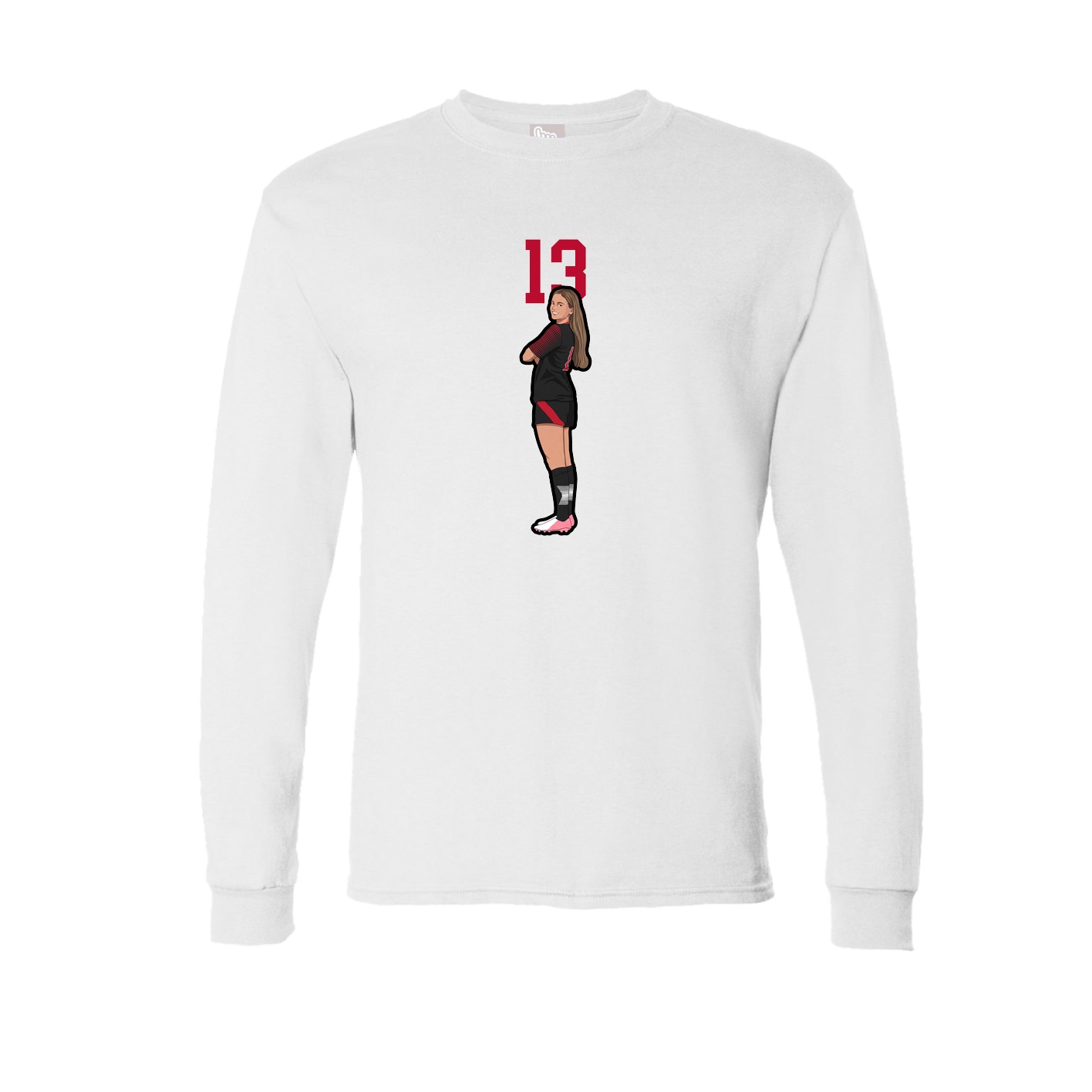 Long Sleeve Tee — Number Top in White