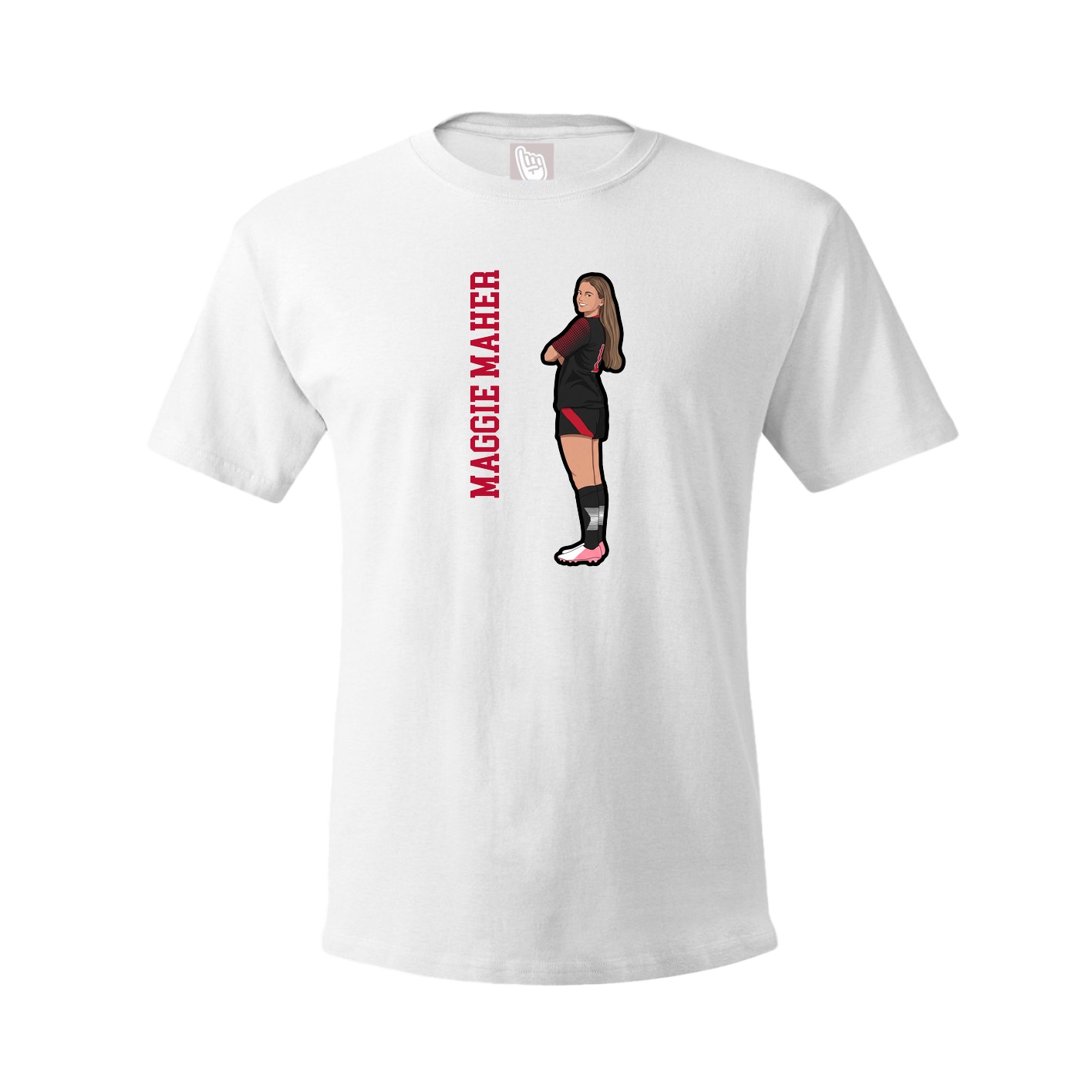 Youth Tee — Name Vertical in White