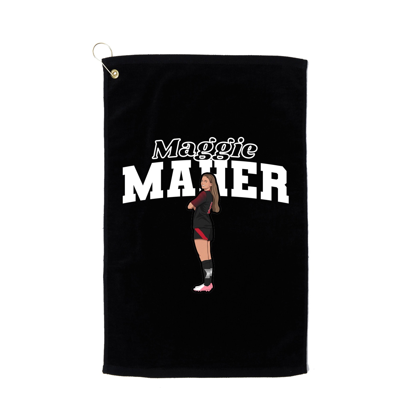 Golf Towel — Name Arch in Black