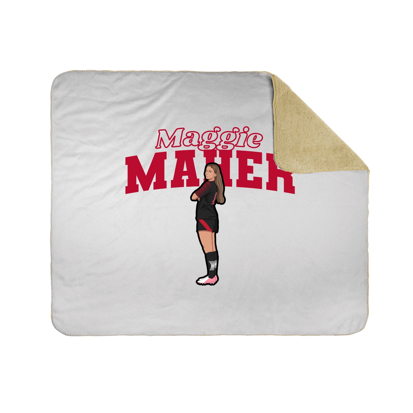 Throw Blanket — Name Arch in White