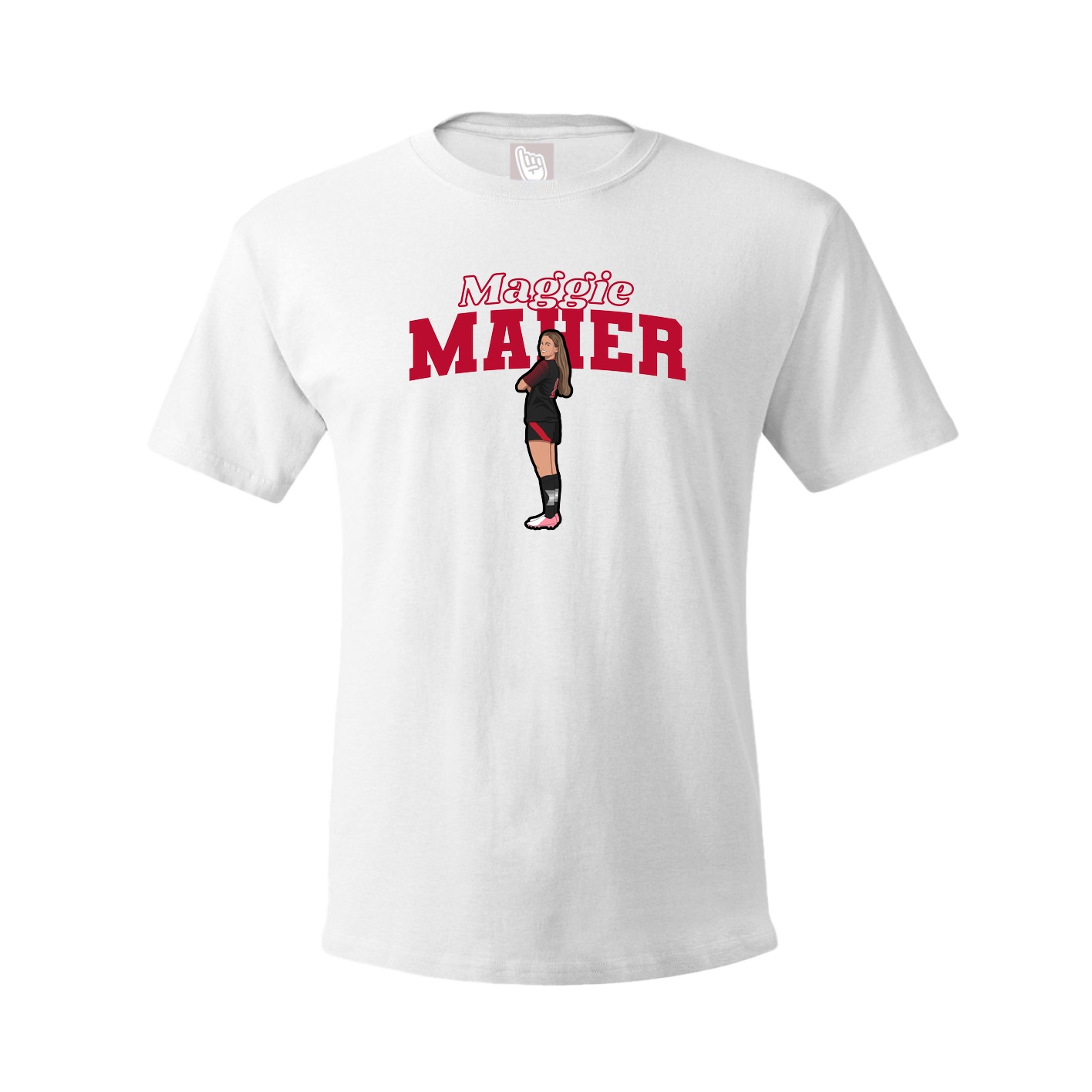 Youth Tee — Name Arch in White