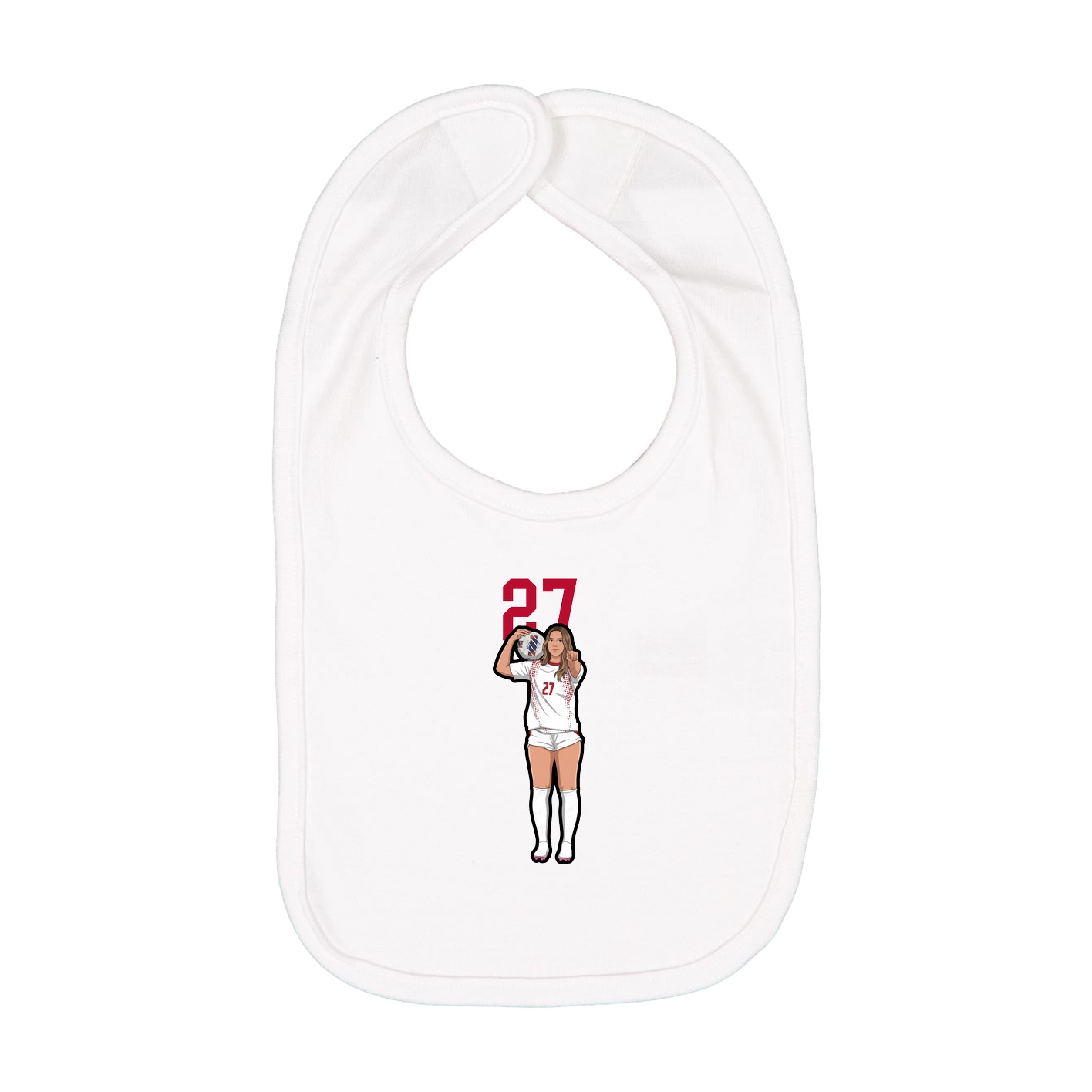 Infant Bib — Number Top in White