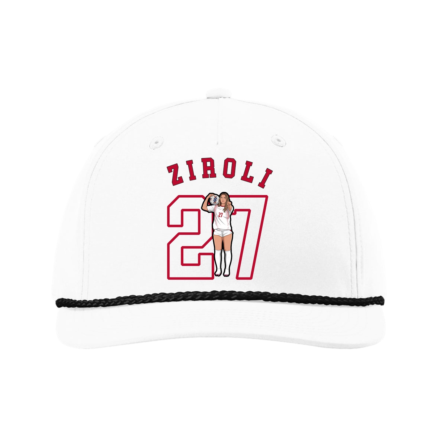 Five-Panel Classic Rope Cap — Shirsey Arch in White