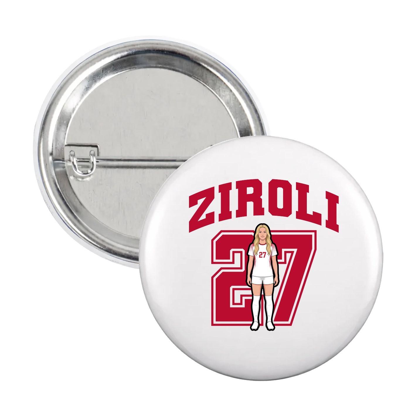 Game Day Button — Number in White