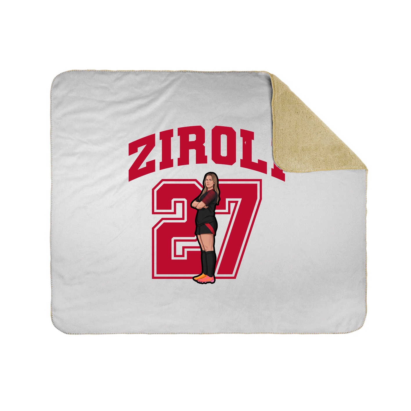 Throw Blanket — Number in White