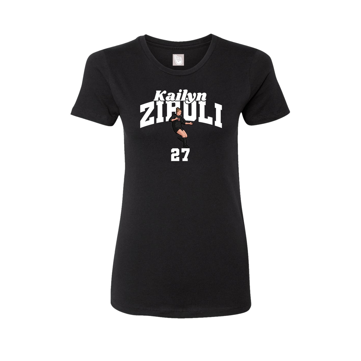 Fitted Women's Tee — Signature Arch in Black