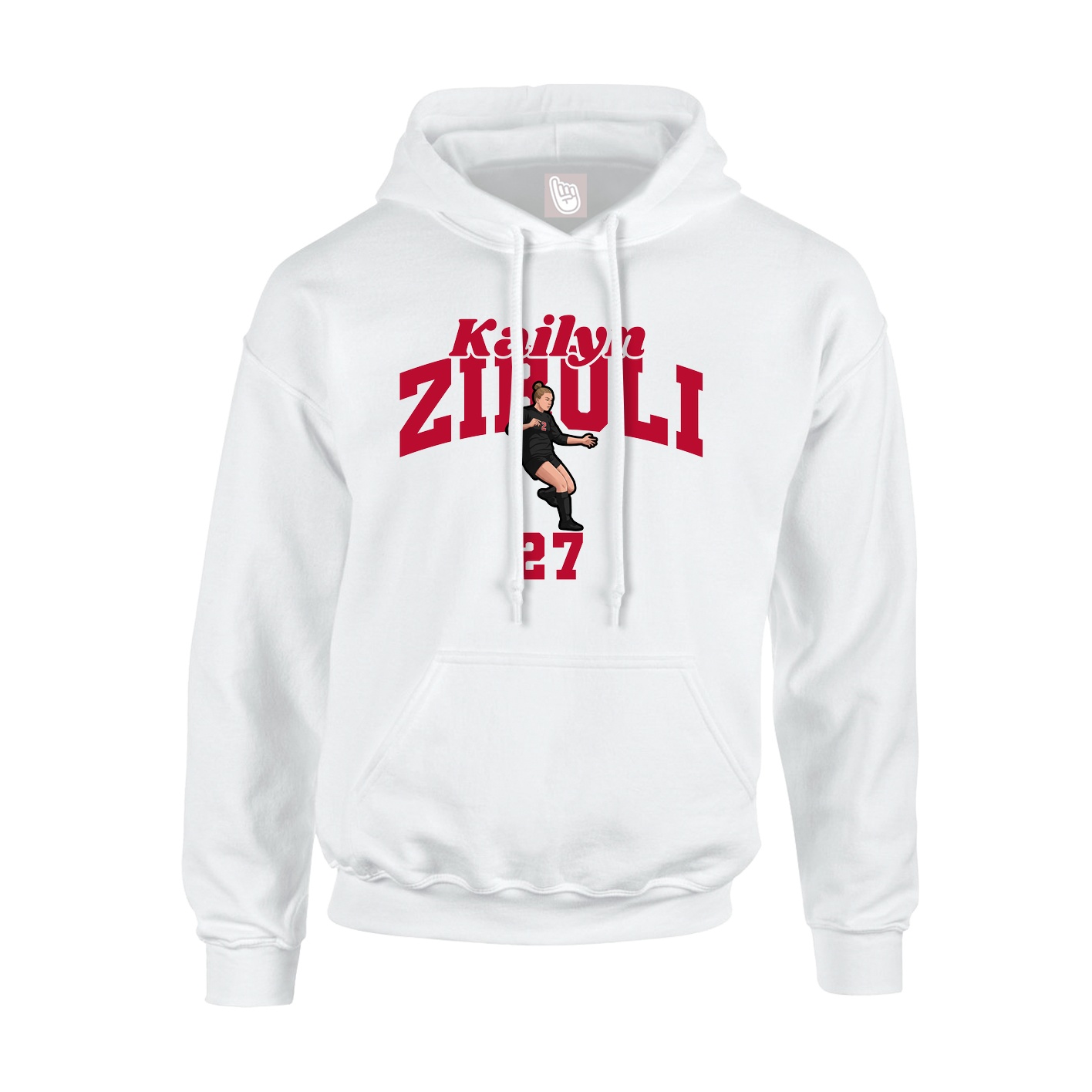 Hoodie — Signature Arch in White