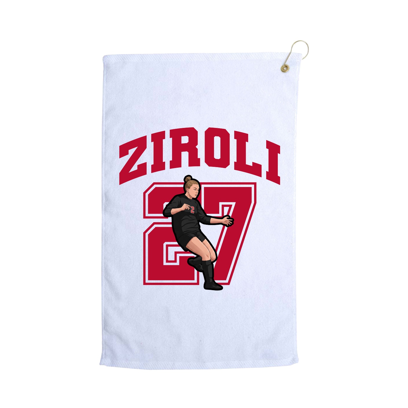 Golf Towel — Number in White
