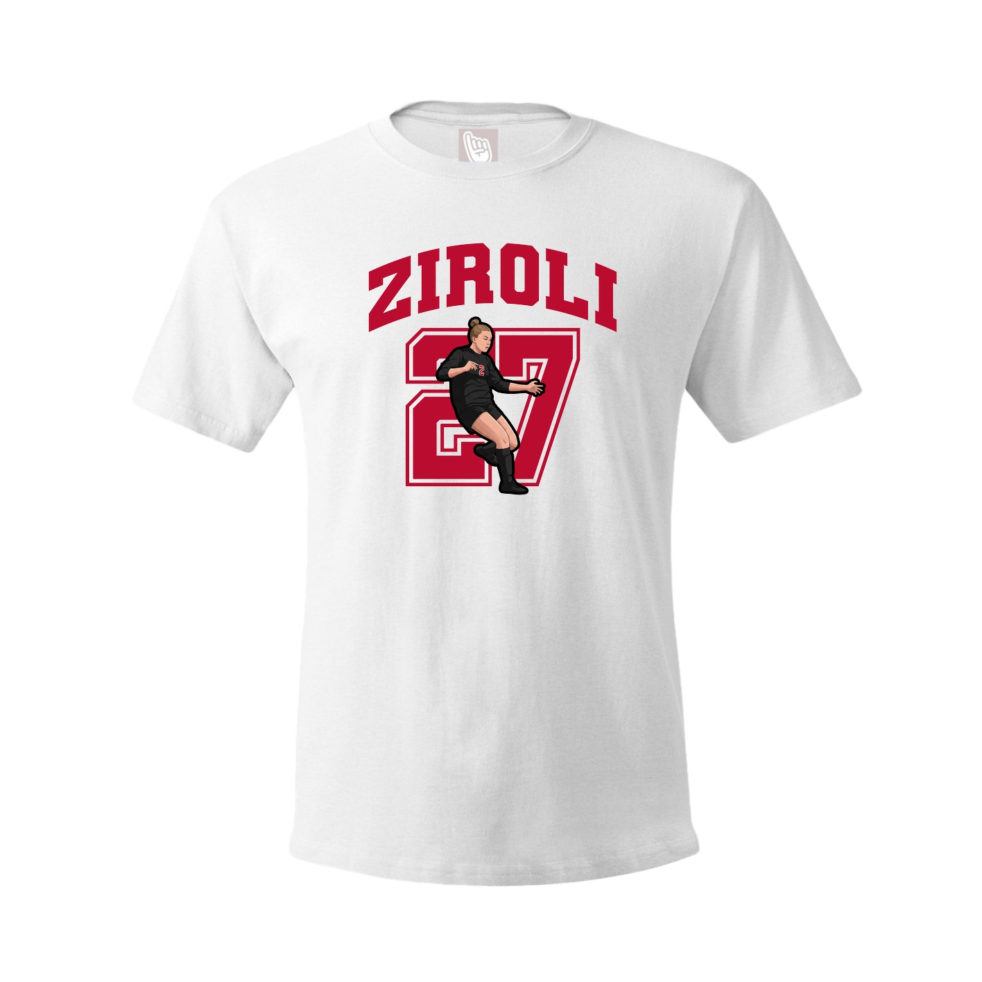 Youth Tee — Number in White