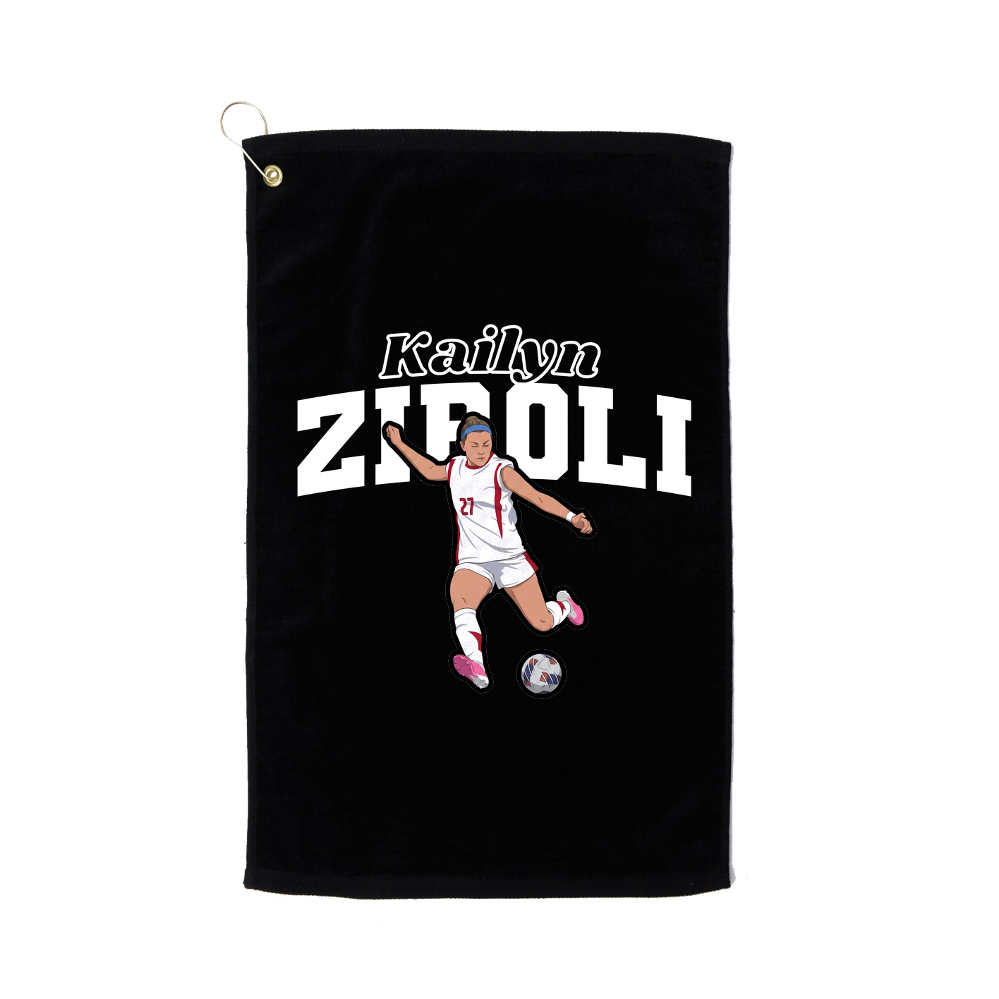 Golf Towel — Name Arch in Black