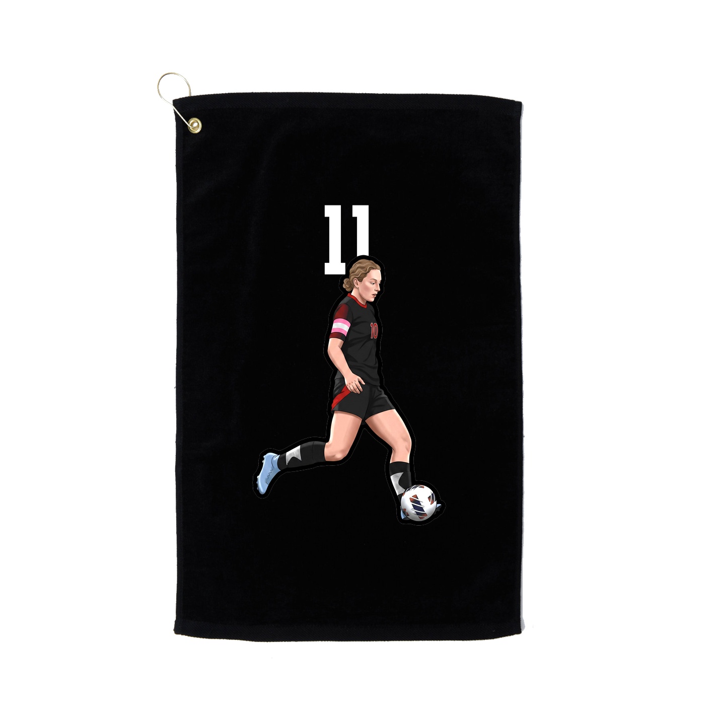 Golf Towel — Number Top in Black