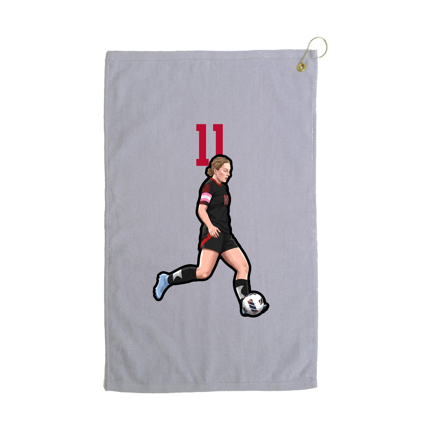 Golf Towel — Number Top in Grey