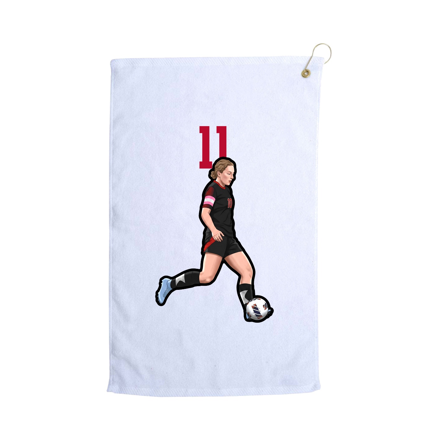 Golf Towel — Number Top in White