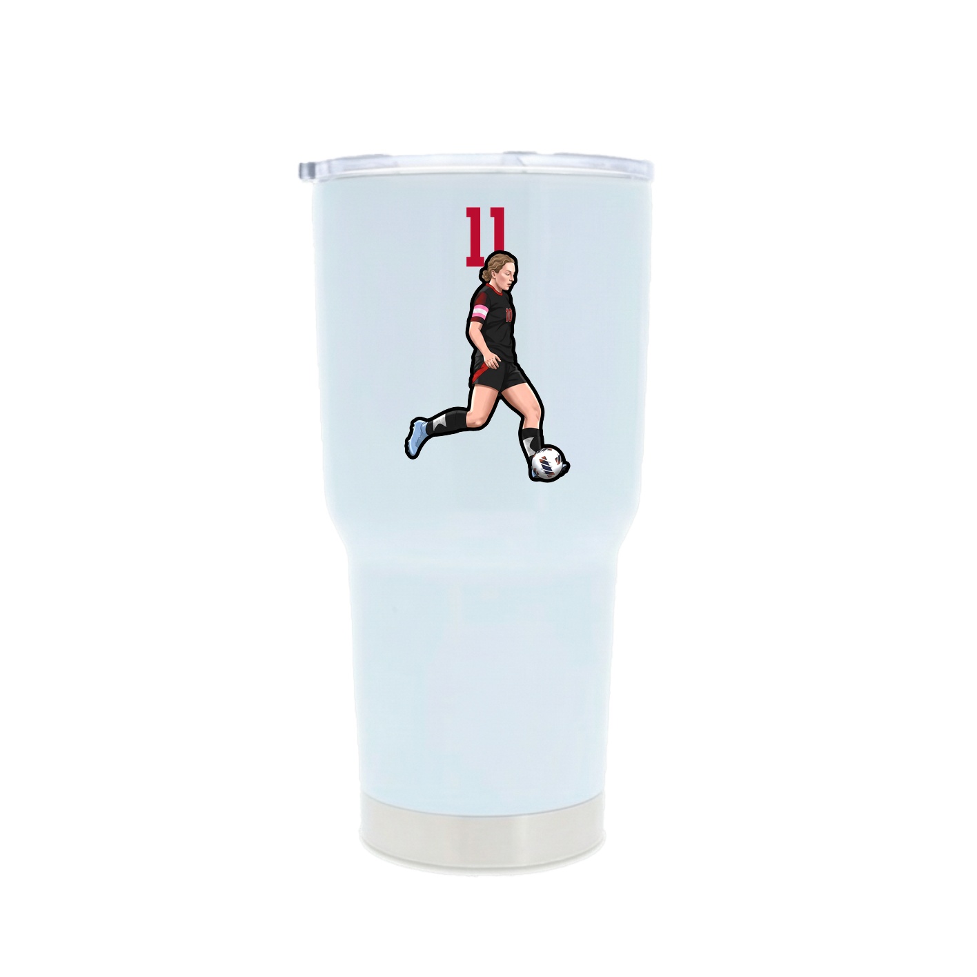 30oz Stainless Steel Tumbler — Number Top in White
