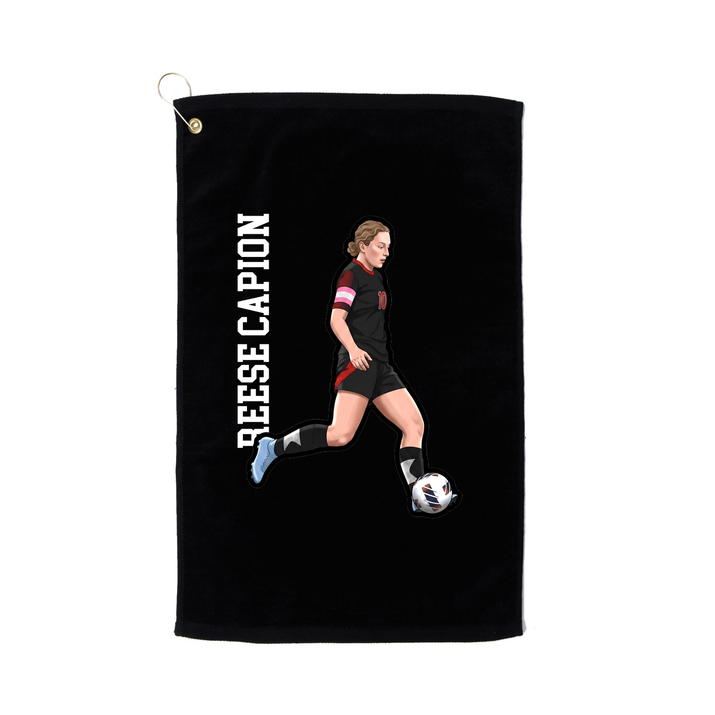 Golf Towel — Name Vertical in Black