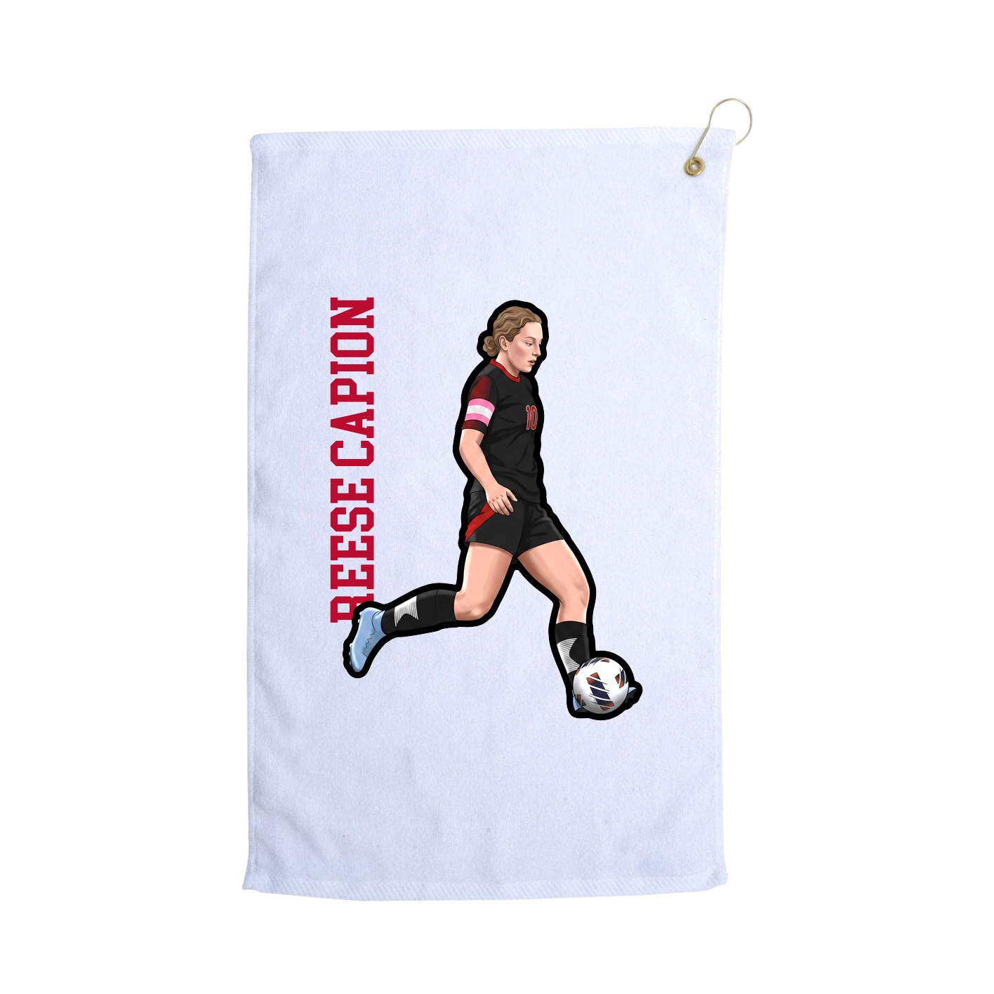 Golf Towel — Name Vertical in White