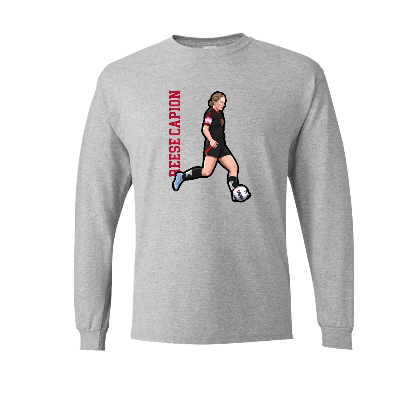 Long Sleeve Tee — Name Vertical in Grey