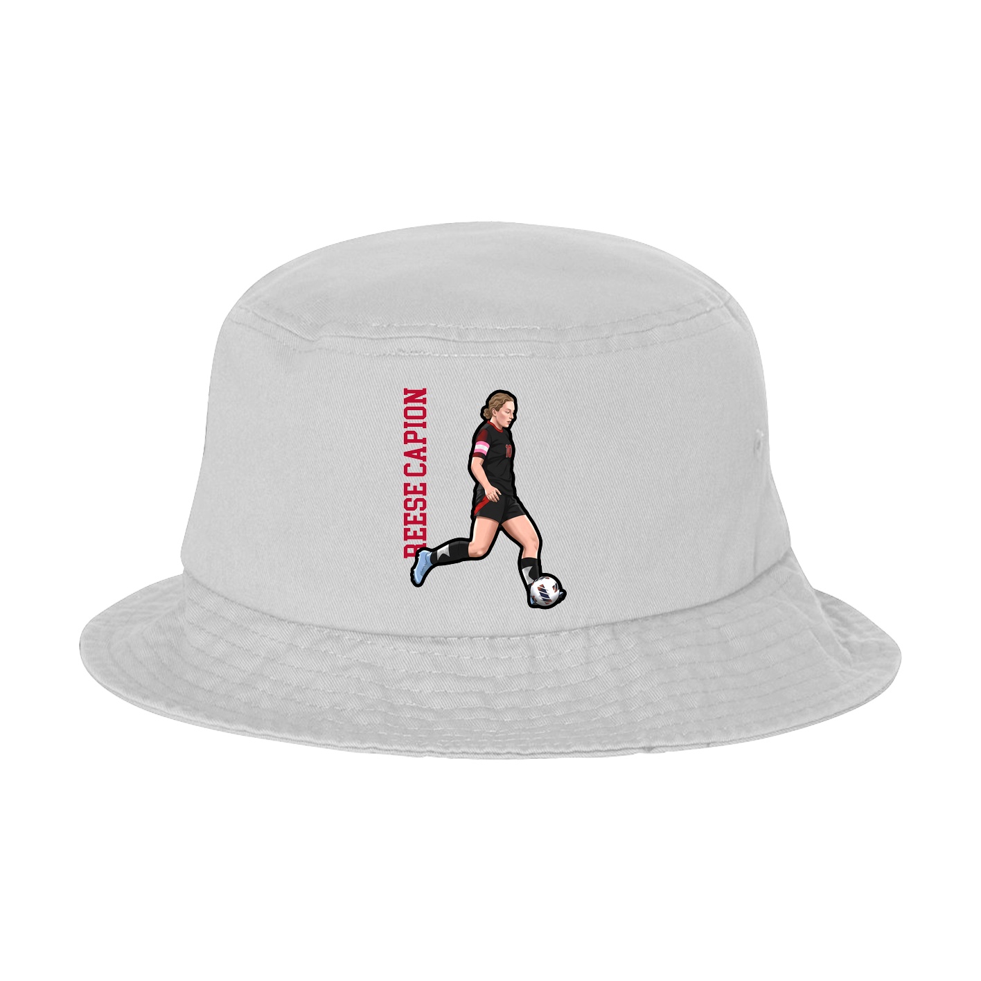 Bucket Cap — Name Vertical in White