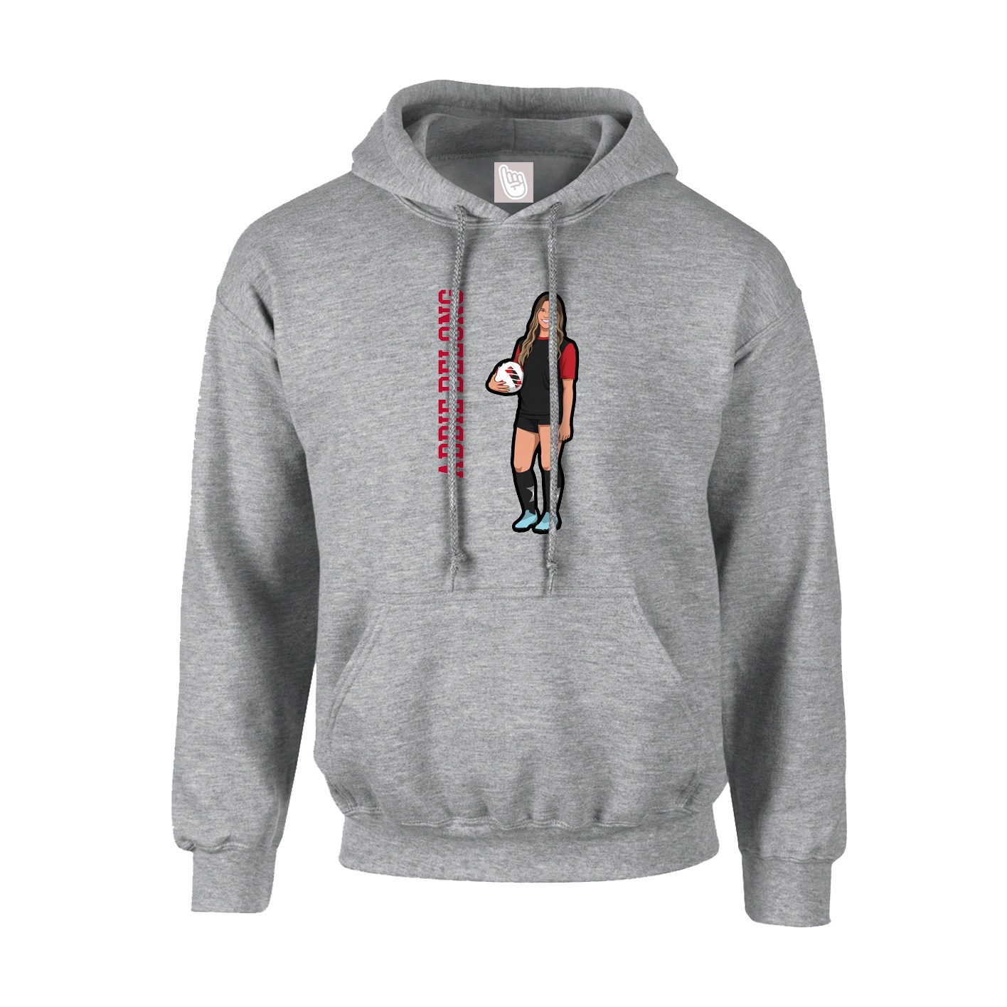 Youth Hoodie — Name Vertical in Grey