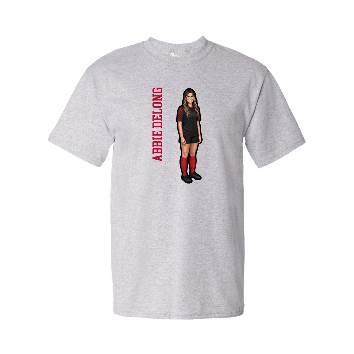 Youth Tee — Name Vertical in Grey