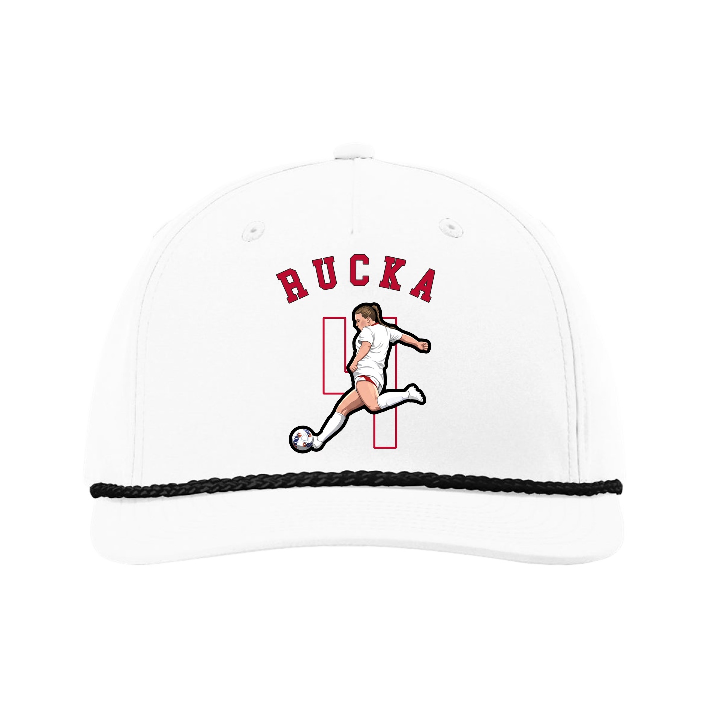 Five-Panel Classic Rope Cap — Shirsey Arch in White