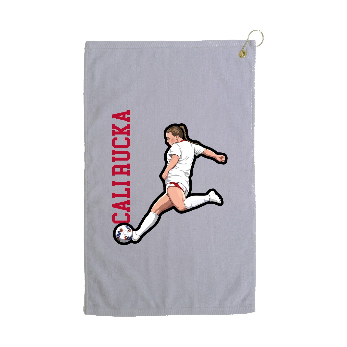 Golf Towel — Name Vertical in Grey