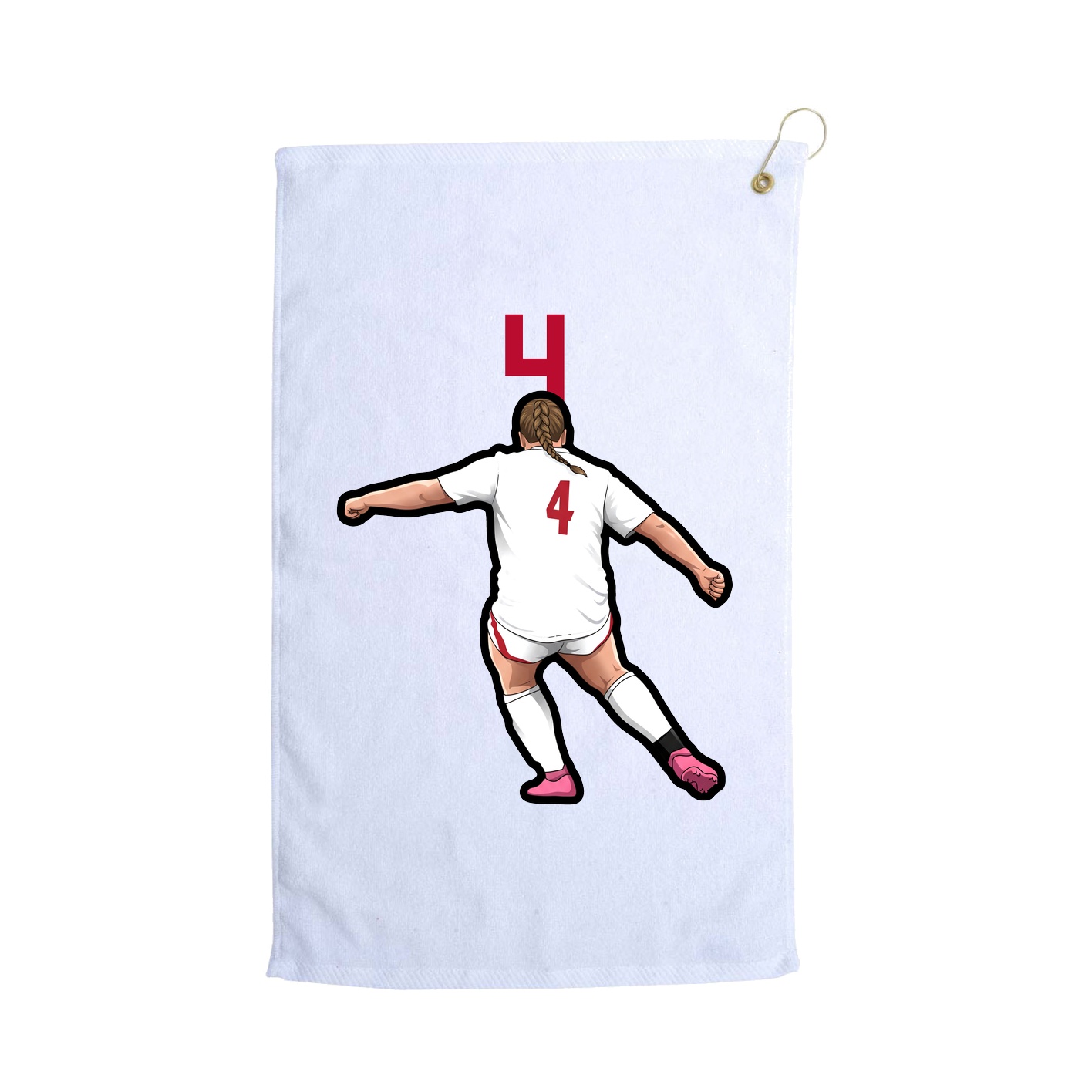 Golf Towel — Number Top in White