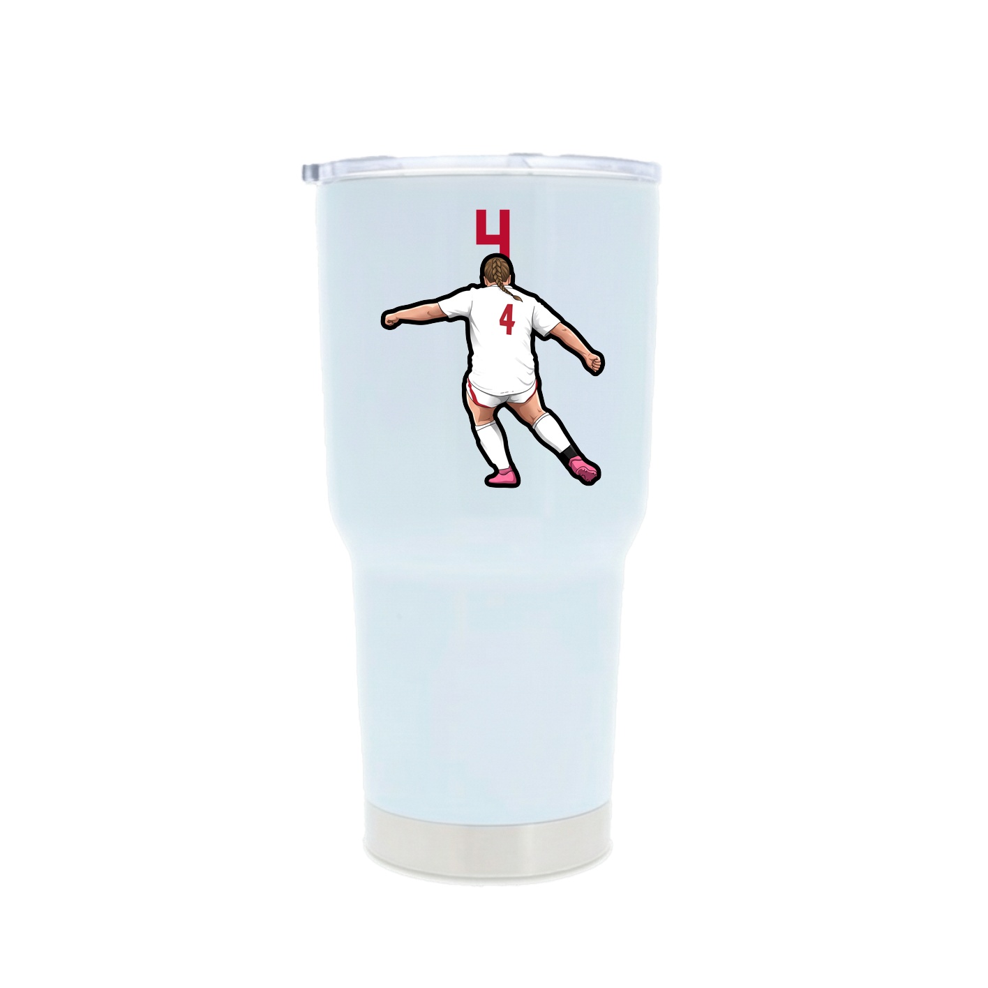 30oz Stainless Steel Tumbler — Number Top in White