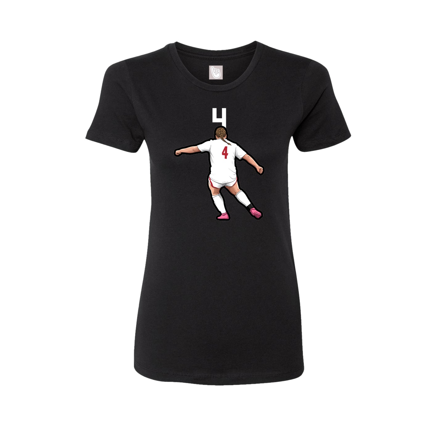 Fitted Women's Tee — Number Top in Black