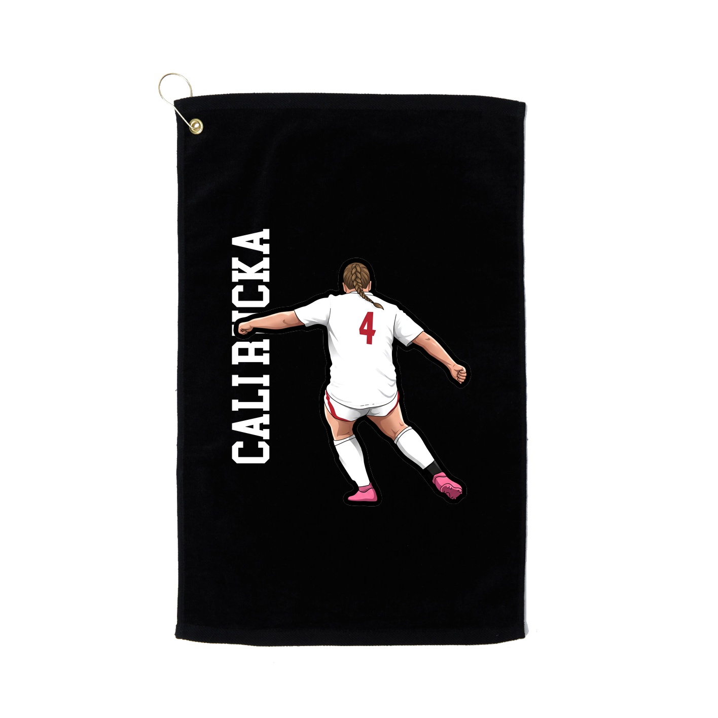 Golf Towel — Name Vertical in Black