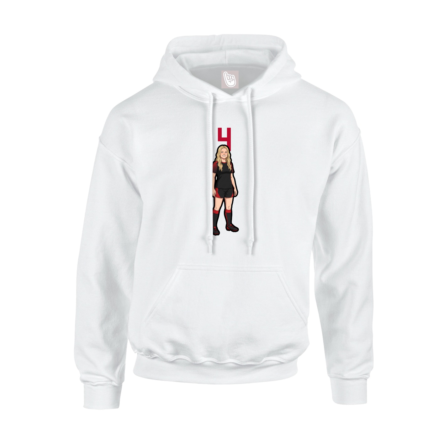 Hoodie — Number Top in White